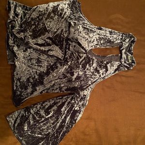 Velvet Cold Shoulder Top